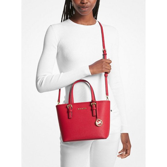 NWT Michael Kors Jet Set Travel Extra-Small Saffiano Leather Top-Zip Tote Bag - Picture 4 of 6